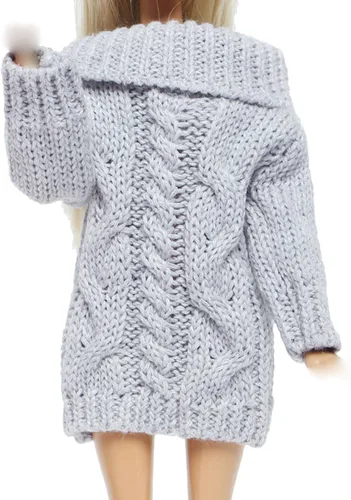 Vista 11 de Suéter de cuello alto de invierno azul para accesorios de muñeca de niña de 11.5 pulgadas