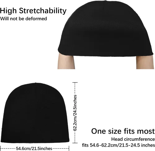 Vista 2 de ZOORON Gorros para hombre y mujer, de punto grueso, unisex, gorro de invierno