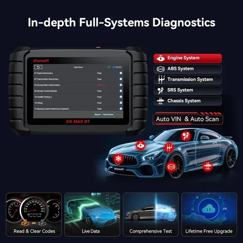 Vista 12 de iCarsoft CR Max BT - Escáner OBD2 inalámbrico, herramienta de diagnóstico de coche para todo el sistema, 50 restablecimiento+servicio adicional 46
