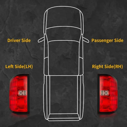 Vista 7 de Conjunto de luz trasera compatible con Chevy Silverado 1500 2500HD 3500HD 3500HD 2014-2019 con arnés de cableado, luces traseras de camioneta