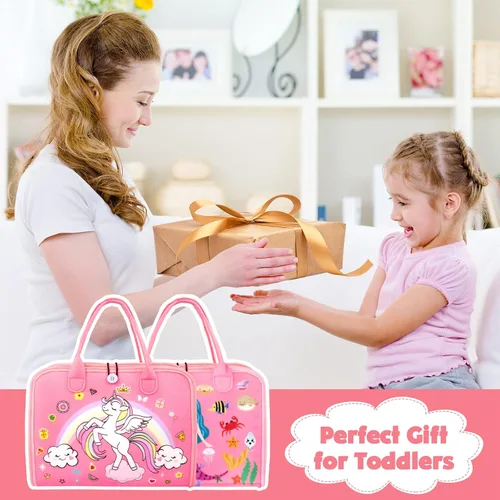 Vista 8 de HONGDDY Juguetes Montessori para niños pequeños, juguete de mesa sensorial para aprender habilidades motoras finas, libros silenciosos, juguetes