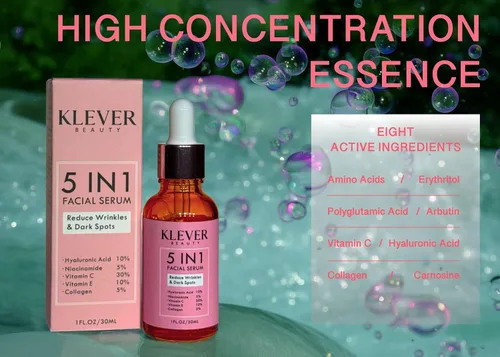 Vista 5 de Suero facial antienvejecimiento con ácido hialurónico, vitamina C, colágeno, niacinamida y vitamina E - Tratamiento facial hidratante para todo tipo
