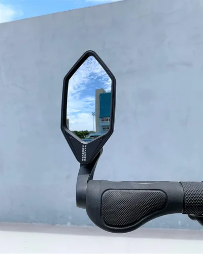 Vista 6 de Nuevo Espejo de Bicicleta con Extremo de Barra, Lente de Vidrio de Grado Automotriz Crystal UHD para Bicicleta Eléctrica, Resistente a Arañazos Lado