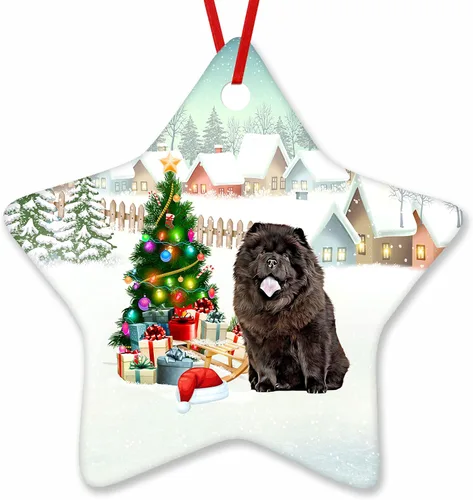 Vista 89 de Prezzy Airedale Terrier - Adorno para decoración de árbol de Navidad, regalos lindos para amantes de los perros, para familiares y amigos, nuevo