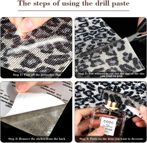 Vista 5 de 12000 calcomanías de diamantes de imitación con estampado de leopardo de 0.079 pulgadas (0.079 in), calcomanías autoadhesivas para automóvil
