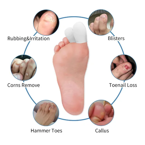 Vista 6 de KONGDY Protectores de dedos de los pies, 12 unidades de silicona para zapatos, protectores de dedos de gel grande para mujeres y hombres, evitan