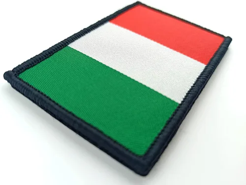 Vista 2 de Overdecor Parche de bandera italiana de Italia, parches militares tácticos, cierre de velcro, paquete de 2