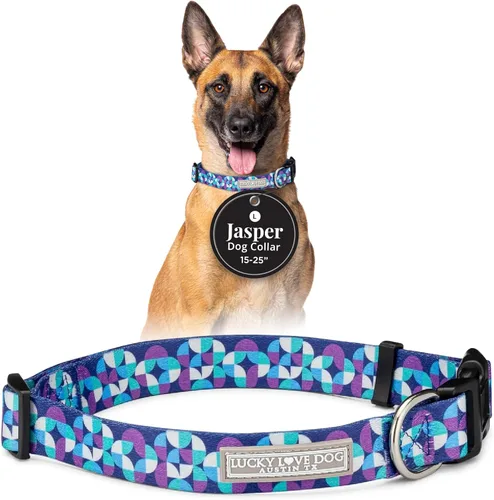 Vista 30 de Lucky Love Dog - Collar de perro ajustable con hebilla de fácil clic para los pequeños, duradero y cómodo para perros machos y hembras, collar