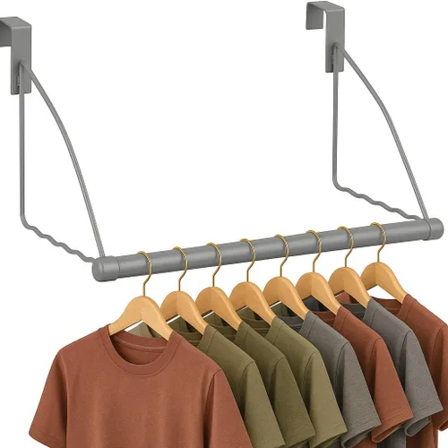 Vista 8 de HOLDN' STORAGE - Percha para colgar sobre la puerta, color negro Perchas para puerta para ropa, ahorro de espacio, diseñadas para dormitorio