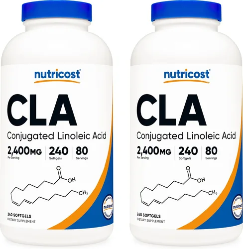 Vista 7 de Nutricost CLA (ácido linoleico conjugado) 2,400 mg, 120 cápsulas blandas