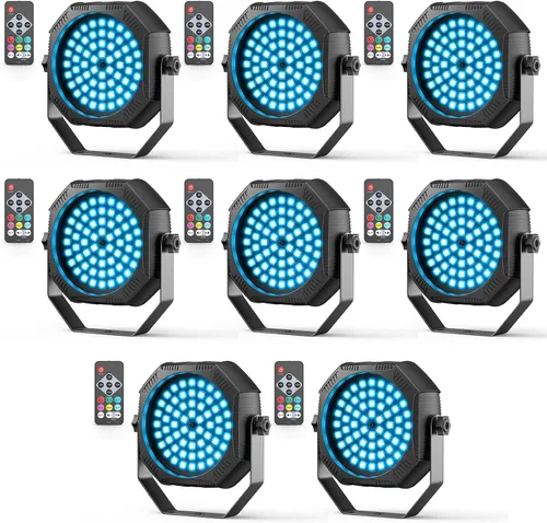 Vista 10 de Luces de escenario alimentadas por batería, luces estroboscópicas recargables con alimentación USB, control automático activado por sonido, 30W RGB