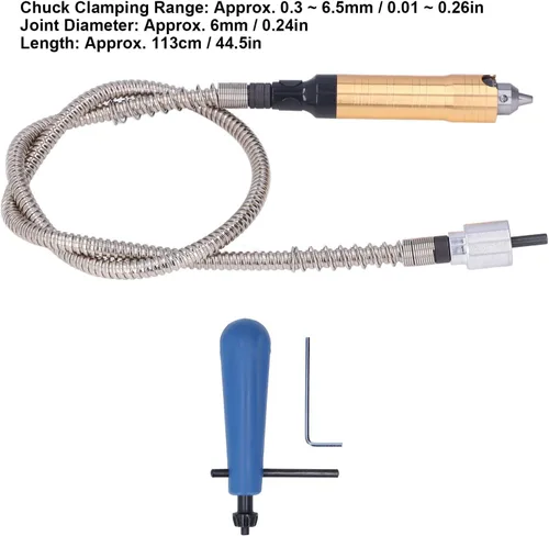 Vista 6 de Mandril de extensión de eje flexible, adaptador de llave de portabrocas de extensión de eje flexible, accesorio flexible para taladro eléctrico