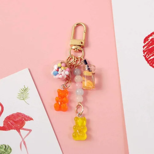 Vista 6 de 1 llavero de oso, lindo llavero de oso de resina de acrílico con diseño de oso Kawaii para mujer, Amarillo