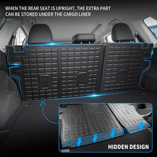 Vista 14 de Bomely Alfombrillas de Piso Compatible con Nissan Rogue 2021-2025 2026 Alfombrilla de Maletero Forro de Carga TPE Para Todo Clima Protector