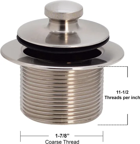 Vista 7 de Westbrass D94H-12A 1-1/2" NPSM - Drenaje de bañera con rosca gruesa y cierre con placa frontal ilusoria sin orificios, bronce antiguo