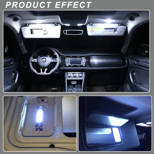 Vista 2 de YM E-Bright Espejo LED 6641 Blanco 4014 9-SMD 12V Festoon Dome Light Bombillas LED (paquete de 10) (1.220 in)