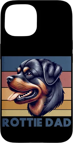 Vista 6 de Rottweiler Dad Rottie Father Dog Parent Father's Day Retro Case for iPhone 16
