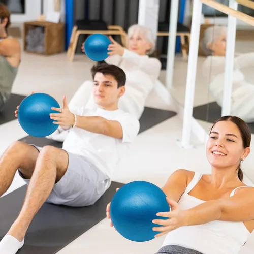 Vista 2 de Pelota de pilates – Pequeña pelota inflable de gimnasio para fitness Equipo de yoga para entrenamiento de muslos, piernas, brazos, abdomen