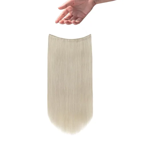 Vista 34 de Easyouth Extensión de cabello humano rubio con cola de caballo, extensiones de cabello humano rubio dorado con reflejos rubios, extensiones