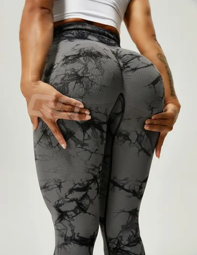 Vista 4 de QOQ - Leggings de entrenamiento sin costuras de cintura alta para mujer, levantamiento de glúteos, pantalones de yoga para gimnasio, mallas