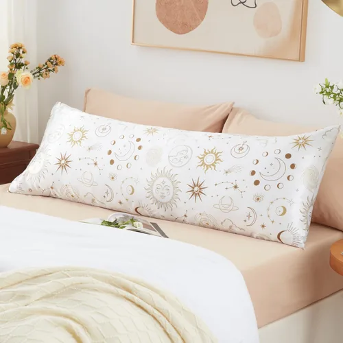 Vista 35 de EXQ Home - Funda de almohada de satén para cuidar el cabello y la piel, tamaño estándar, de seda con estampado negro, juego de 2 fundas con cierre