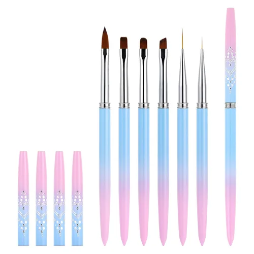 Vista 10 de Cepillos de limpieza de uñas, cepillos de uñas para limpiar errores de esmalte en las cutículas, cepillo de uñas resistente a acetona, cepillos