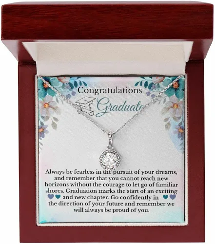Vista 2 de Vitalicio Collar de graduación para ella 2023 - Collar de graduación 2019 para mujer, Cadenas de Plata 925 para mujer, regalos para graduación 2023