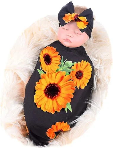 Vista 24 de Galabloomer Bata de maternidad y manta de recepción de bebé, conjunto de bata y manta a juego para el parto de mamá