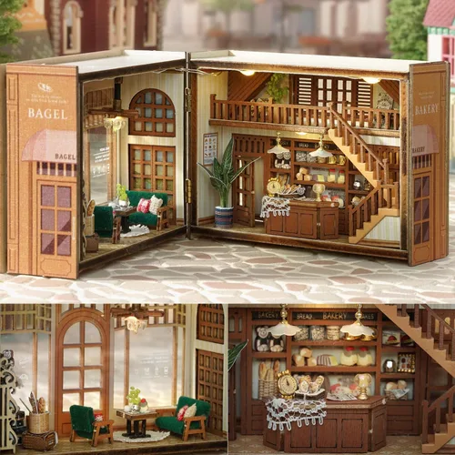 Vista 5 de Kit de casa en miniatura con muebles, mini cubo abierto y cerrado