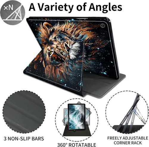 Vista 2 de Funda para iPad de 10.2 / iPad de 9ª generación 2021/iPad de 8ª generación 2020/iPad de 7ª generación 2019, rotación de 360 grados + encendido