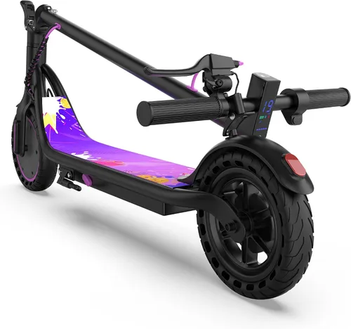 Vista 11 de Aovowheel Scooter eléctrico para adultos, plegable E Scooter Conmuting Púrpura-negro