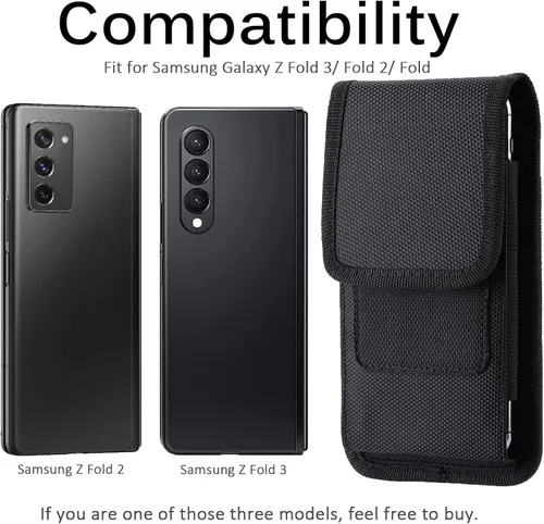 Vista 2 de Miimall Funda compatible con Samsung Z Fold 7 6 5 4 3 2 Funda de nailon resistente al desgaste con clip para cinturón para Samsung Galaxy Z Fold