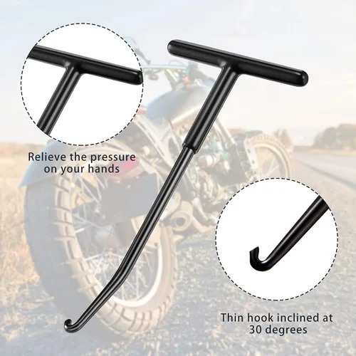 Vista 4 de 2 piezas de herramienta extractora de resortes de escape con ganchos, herramienta para ganchos, extracción de soportes de escape de motocicleta