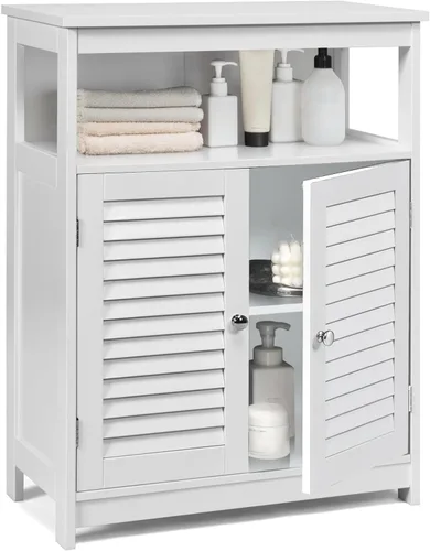 Vista 11 de MAT EXPERT Gabinete de madera independiente con estante ajustable de 3 posiciones, entrada, pasillo, sala de estar, 23.5 pulgadas de largo x 12