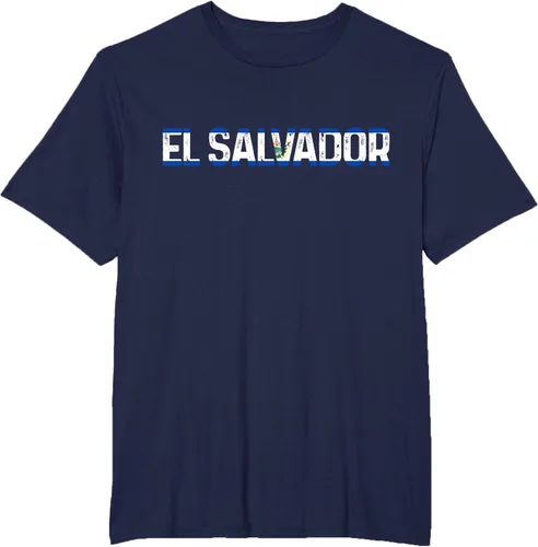 Vista 13 de Camiseta Vintage Pride con bandera salvadoreña de El Salvador, Negro