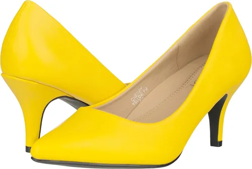 Vista 5 de ILLUDE Classic Pointed Toe Pumps Comfortable Low Stiletto Heel Pump Shoes Cherry