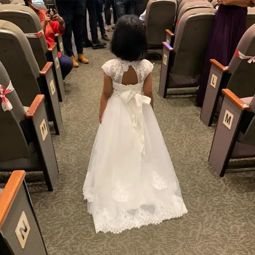 Vista 3 de Abaowedding First Communion Dresses Flower Girl Dress Lace Up Communion Dress Ball Gown Girl Dress