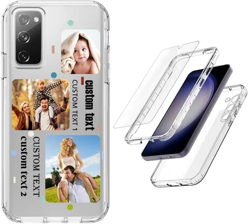 Vista 55 de Funda resistente personalizada para Samsung Galaxy S20 FE [protector de pantalla de vidrio templado] [carcasa de silicona suave] [parachoques de PC]