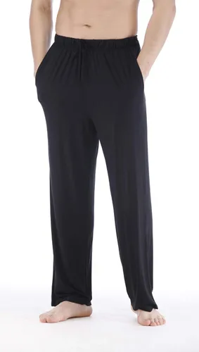 Vista 4 de GYS - Pantalones para dormir de bambú para hombre Negro