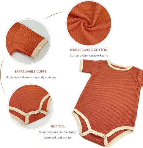 Vista 3 de Jimonda Mameluco para bebé, niñas y niños, ropa de bebé neutra de género, algodón orgánico, paquete de 2
