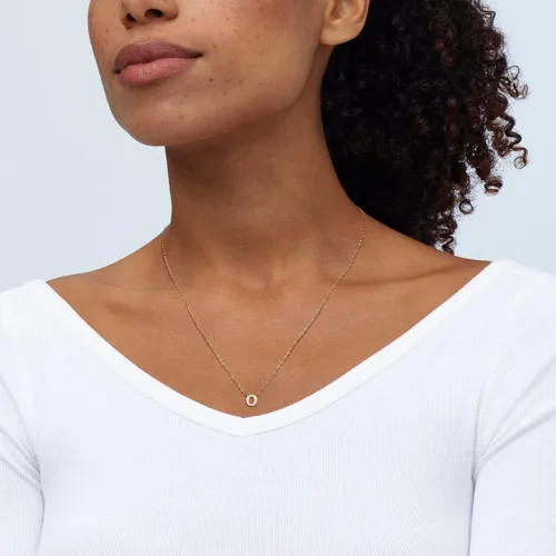 Vista 4 de Welry Collar con colgante de inicial en oro amarillo de 14 quilates, 17.2in, no conocido