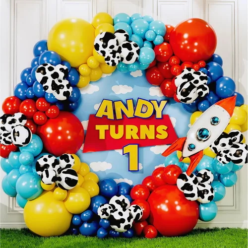 Vista 9 de Kit de guirnalda y arco de globos de Toy Story TODO EN 1 para decoraciones de fiesta de cumpleaños de Toy Story y baby shower - Globos de látex