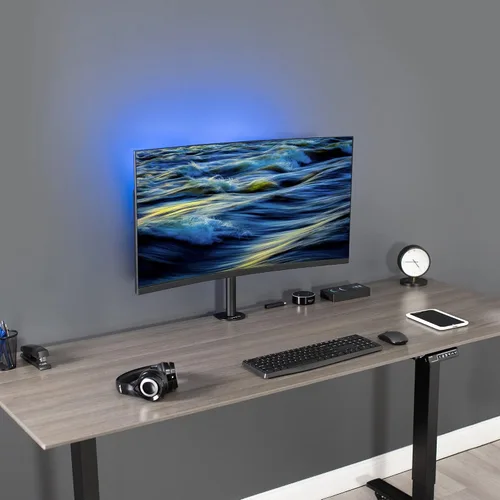 Vista 2 de VIVO Soporte de escritorio para monitor LCD individual de 13 a 38 pulgadas de alta resistencia, para 1 pantalla estándar a ultra ancha de hasta 38
