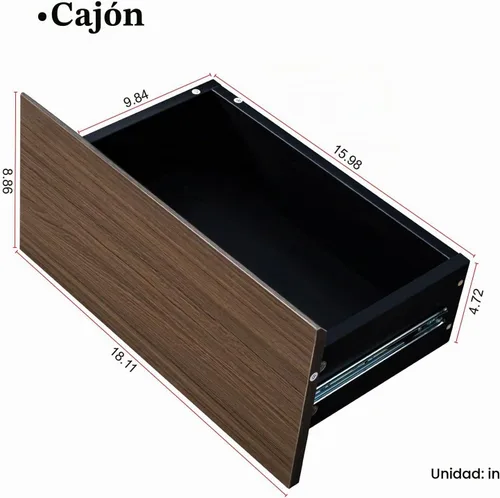 Vista 9 de Mesa auxiliar extensible rectangular de 48 a 66 pulgadas con cajones