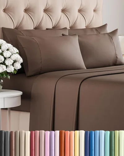 Vista 163 de Juego de sábanas Twin de 4 piezas - Cómodo, transpirable y refrescante - Juego de ropa de cama de lujo de hotel ultrasuave con bolsillos profundos