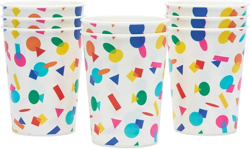 Vista 2 de American Greetings Suministros para fiestas de arcoíris, tazas de 16 onzas (8 unidades)