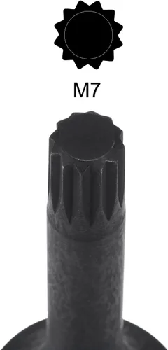 Vista 3 de uxcell M7 Impact Spline Bit Socket, 3/8" Square Drive 2.362 in Longitud CR-MO Tamaños métricos 2 Pcs