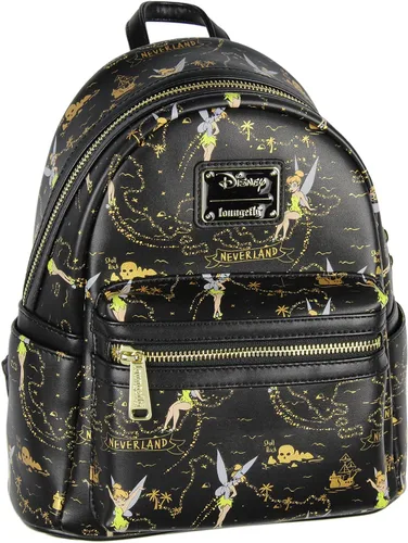 Vista 6 de Loungefly Disney Tinkerbell Neverland Treasure Map - Mini mochila con estampado Little Little Of Pixie Dust Negro