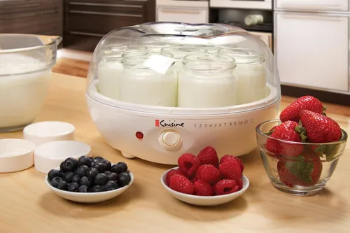 Vista 4 de Euro Cuisine YM80 Máquina eléctrica para hacer yogurt - Promueve la salud intestinal con yogur casero rico en probióticos - Incubadora de yogur