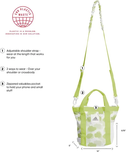 Vista 2 de adidas Bolso bandolera para mujer Essentials Pulse Lime-almost Lime Color WashPulse Lime GreenWhite Mini bolso bandolera Essentials